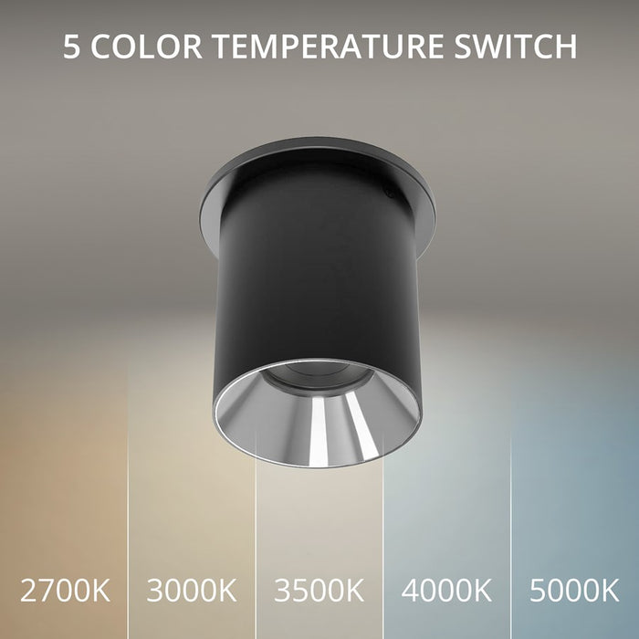 WAC Zoron 1Lt 3.5" RD Flush Mount/Narrow Beam Black-Chrome/Clear