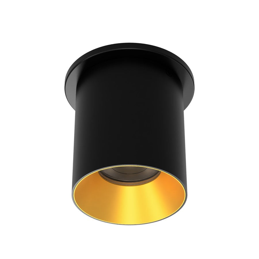 WAC Zoron 1Lt 3.5" RD Flush Mount/Narrow Beam Black-Gold/Clear - C4RT-NCS-BKGL