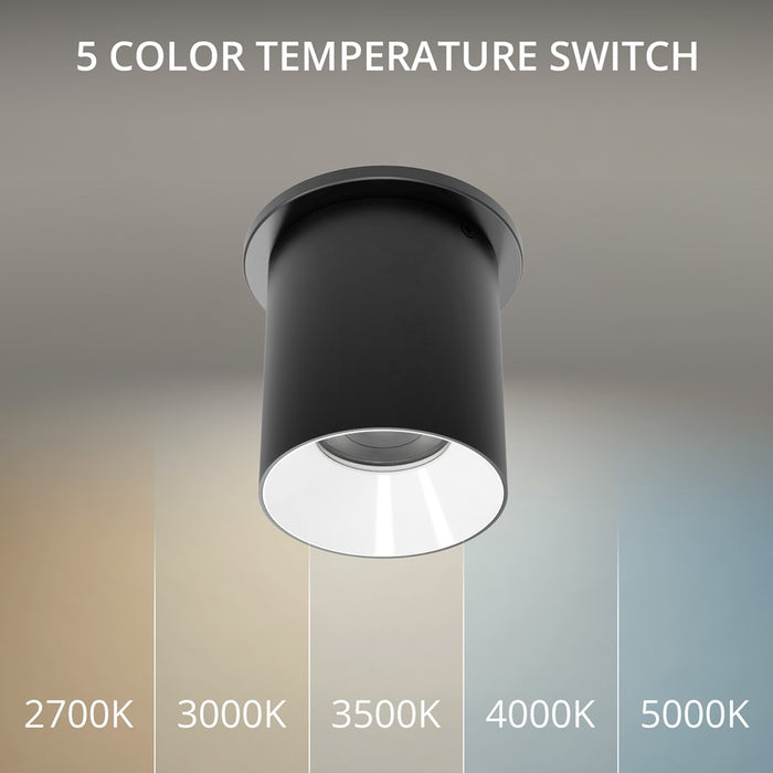 WAC Zoron 1Lt 3.5" RD Flush Mount/Narrow Beam Black-White/Clear