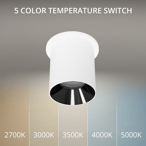 WAC Zoron 1Lt 3.5" RD Flush Mount/Narrow Beam White-Black/Clear