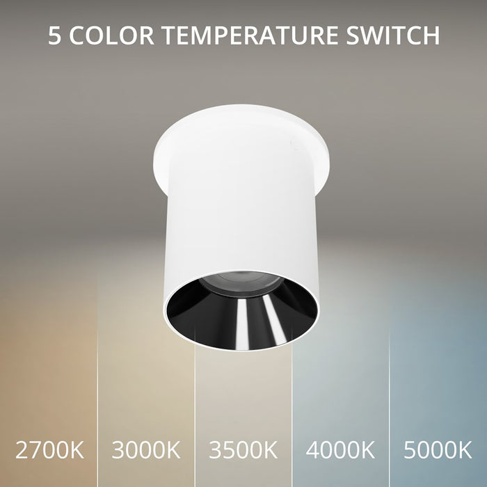 WAC Zoron 1Lt 3.5" RD Flush Mount/Narrow Beam White-Black/Clear