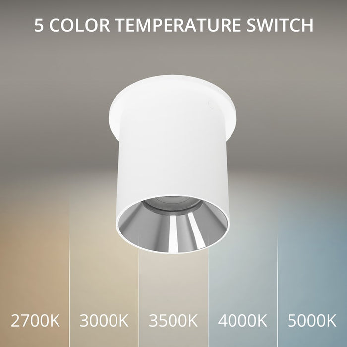 WAC Zoron 1Lt 3.5" RD Flush Mount/Narrow Beam White-Chrome/Clear