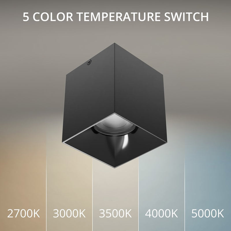 WAC Zoron 1Lt 3.5" Square 4SL Flush Mount/Flood Beam Black Black