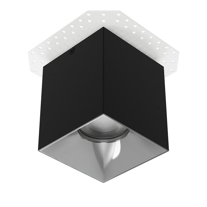 WAC Zoron 1Lt 3.5" Square 4SL Flush Mount/Flood Beam Black Chrome