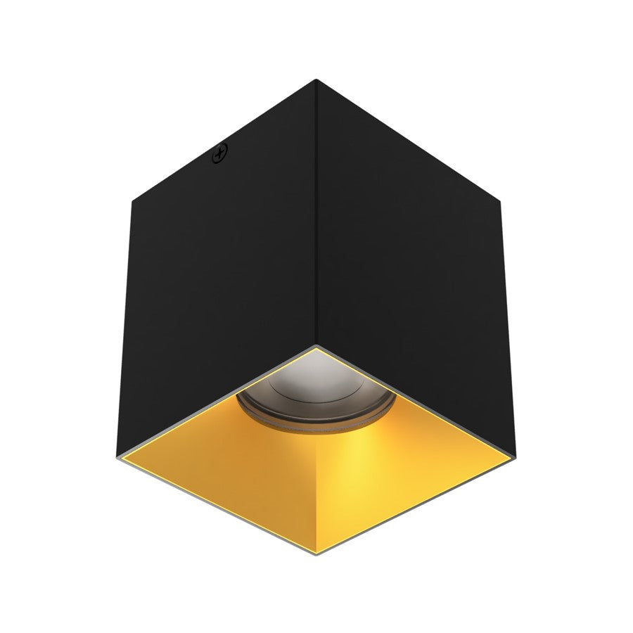 WAC Zoron 1Lt 3.5" SQ. 4SL Flush Mount/Flood Beam Black Gold - C4SL-FCS-BKGL