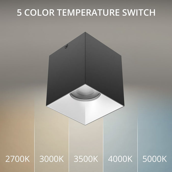 WAC Zoron 1Lt 3.5" Square 4SL Flush Mount/Flood Beam Black Haze