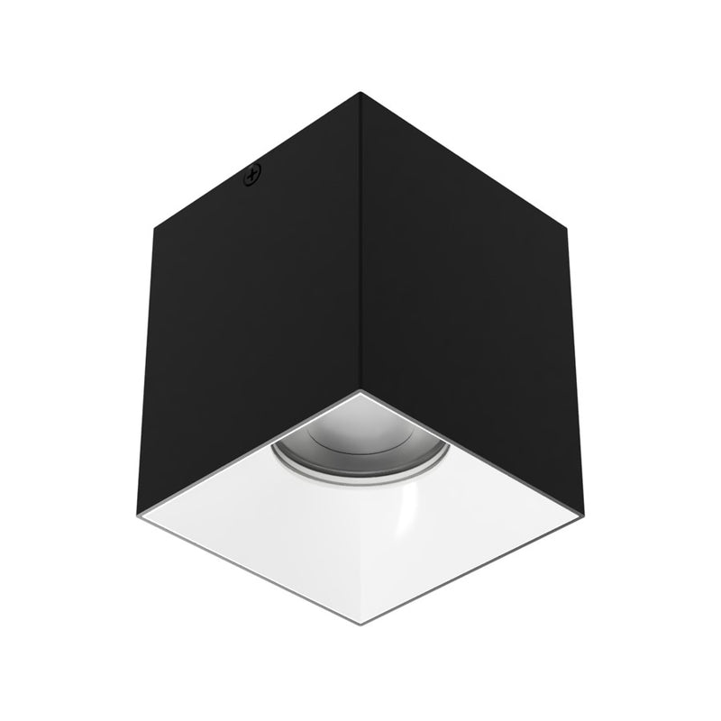 WAC Zoron 1Lt 3.5" SQ. 4SL Flush Mount/Flood Beam Black White - C4SL-FCS-BKWT