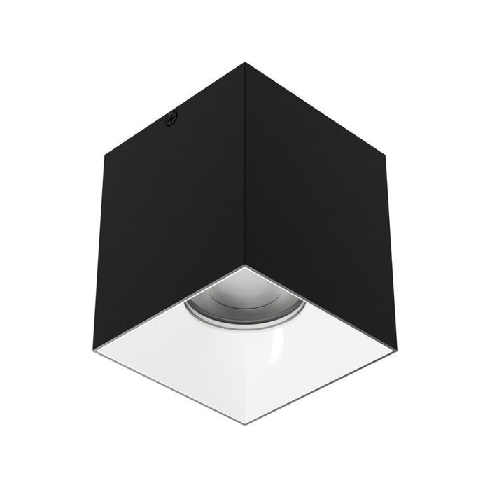 WAC Zoron 1Lt 3.5" SQ. 4SL Flush Mount/Flood Beam Black White - C4SL-FCS-BKWT