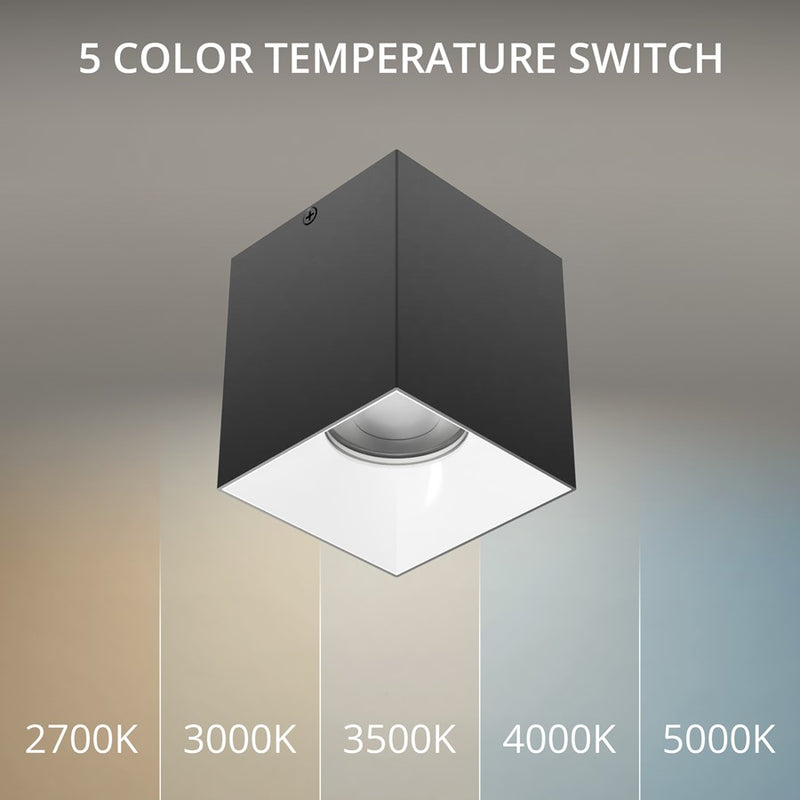 WAC Zoron 1Lt 3.5" Square 4SL Flush Mount/Flood Beam Black White