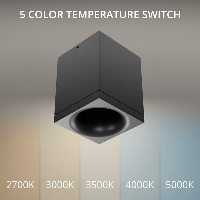 WAC Zoron 1Lt 3.5" Square 4SL Flush Mount/Flood Beam/Arc Trim Black