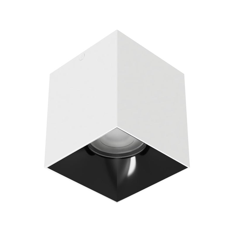 WAC Zoron 1Lt 3.5" SQ. 4SL Flush Mount/Flood Beam White Black - C4SL-FCS-WTBK