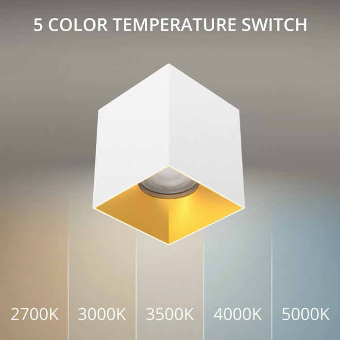 WAC Zoron 1Lt 3.5" Square 4SL Flush Mount/Flood Beam White Gold