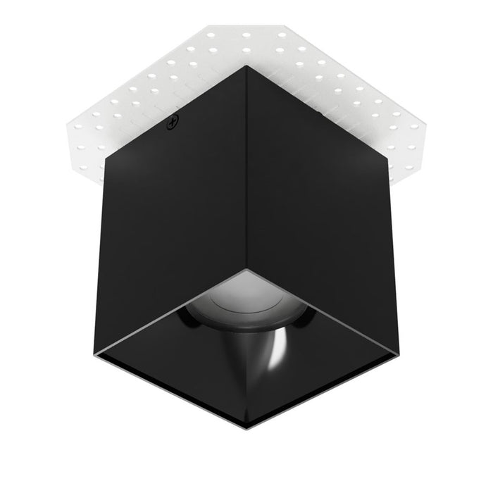 WAC Zoron 1Lt 3.5" Square Flush Mount/Narrow Beam Black/Clear