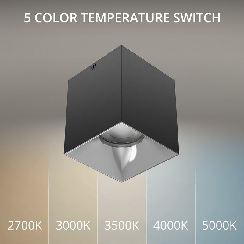 WAC Zoron 1Lt 3.5" Square 4SL Flush Mount/Narrow Beam/Black Chrome