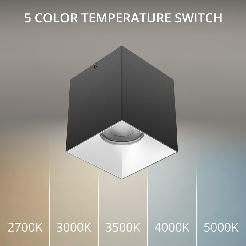 WAC Zoron 1Lt 3.5" Square 4SL Flush Mount/Narrow Beam Black Haze