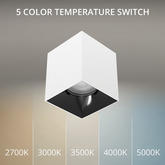 WAC Zoron 1Lt 3.5" Square 4SL Flush Mount/Narrow Beam White Black