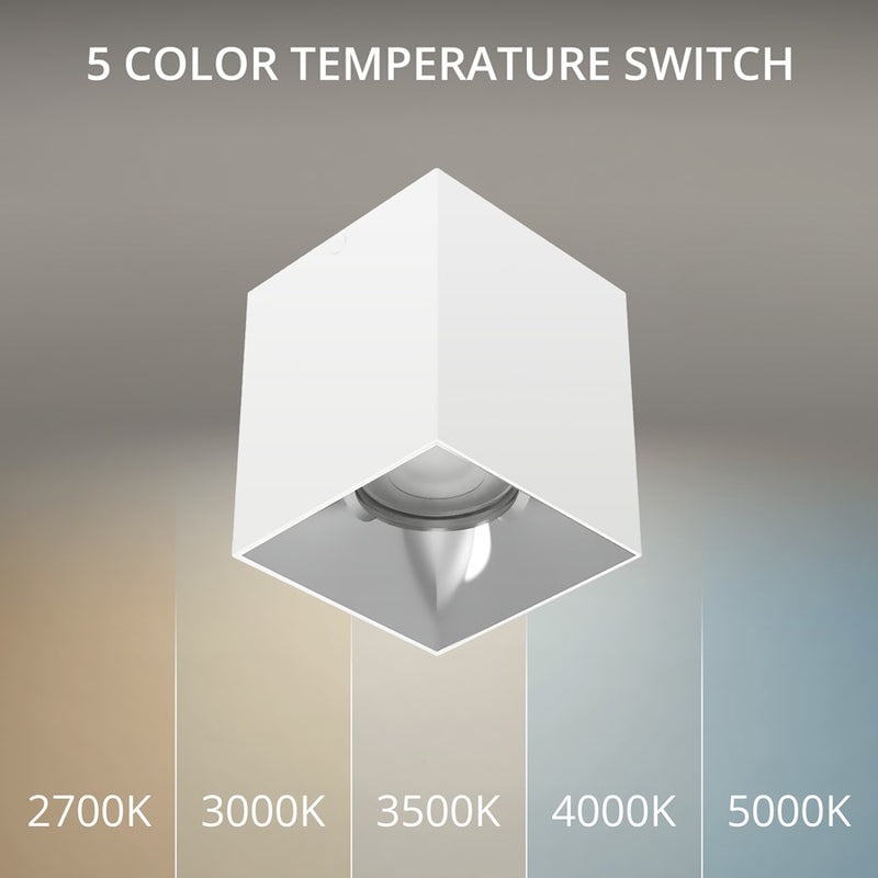 WAC Zoron 1Lt 3.5" Square 4SL Flush Mount/Narrow Beam/White Chrome