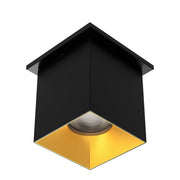WAC Zoron 1Lt 3.5" SQ. Flush Mount/Flood Beam Black Gold/Clear - C4ST-FCS-BKGL