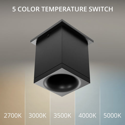 WAC Zoron 1Lt 3.5" Square Flush Mount/Flood Beam/Arc Trim Black