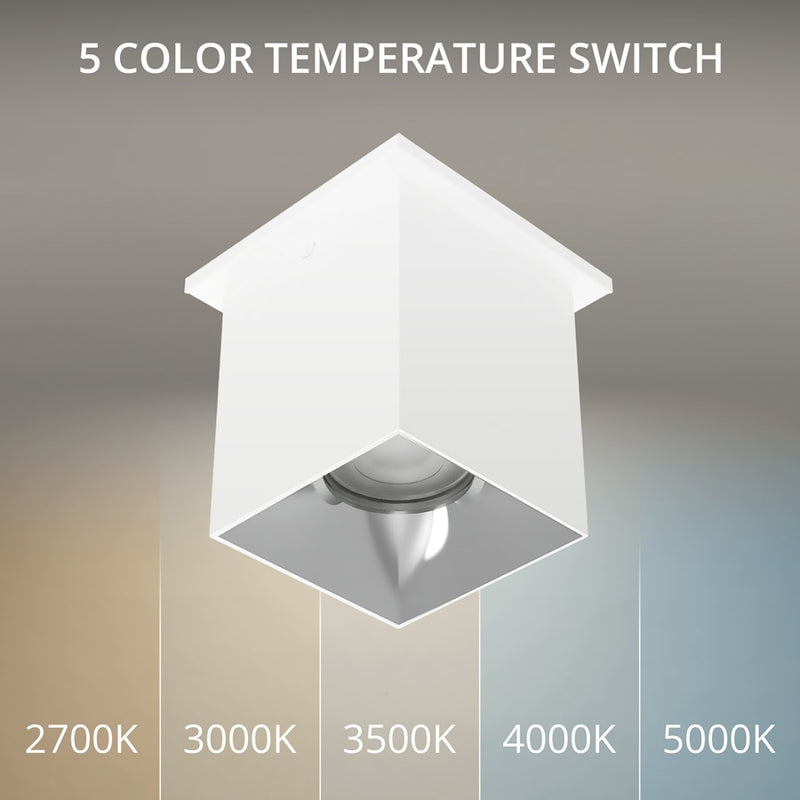 WAC Zoron 1Lt 3.5" Square Flush Mount/Flood Beam White Chrome/Clear