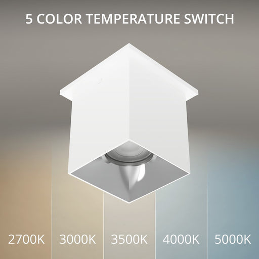 WAC Zoron 1Lt 3.5" Square Flush Mount/Flood Beam White Chrome/Clear