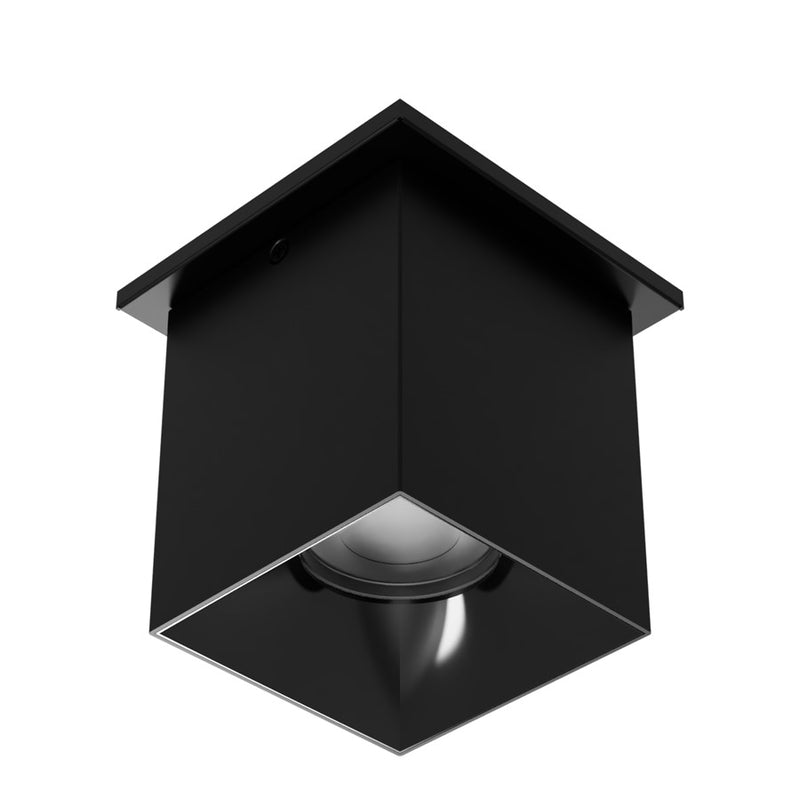 WAC Zoron 1Lt 3.5" SQ. Flush Mount/Narrow Beam Black Black/Clear - C4ST-NCS-BKBK