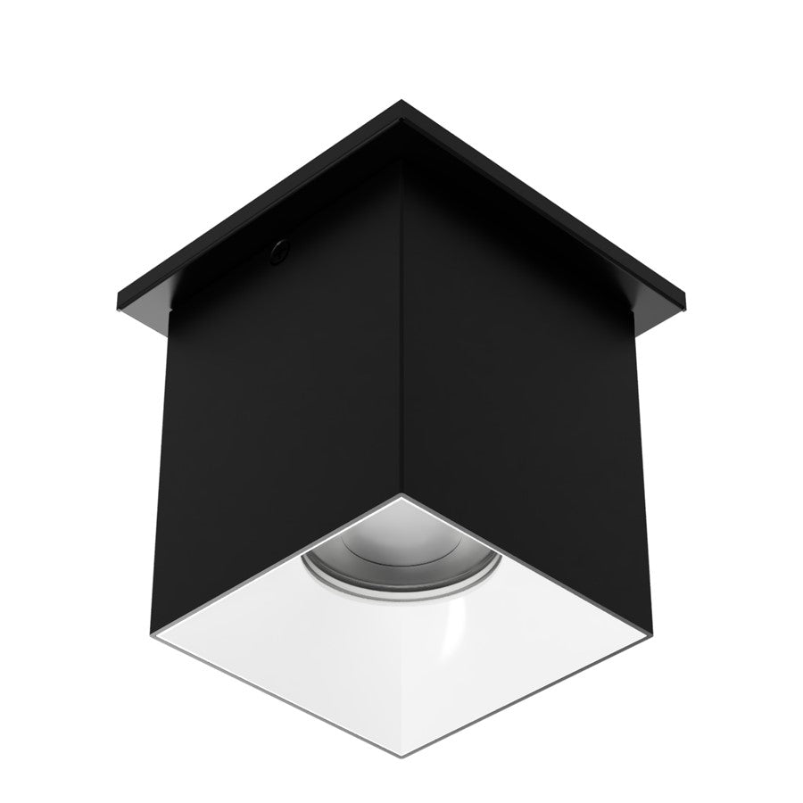 WAC Zoron 1Lt 3.5" SQ. Flush Mount/Narrow Beam Black White/Clear - C4ST-NCS-BKWT