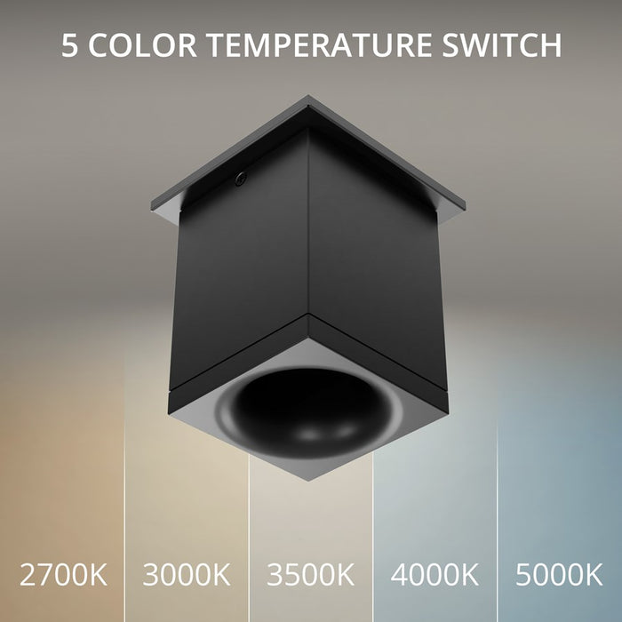 WAC Zoron 1Lt 3.5" Square Flush Mount/Narrow Beam/Arc Trim Black