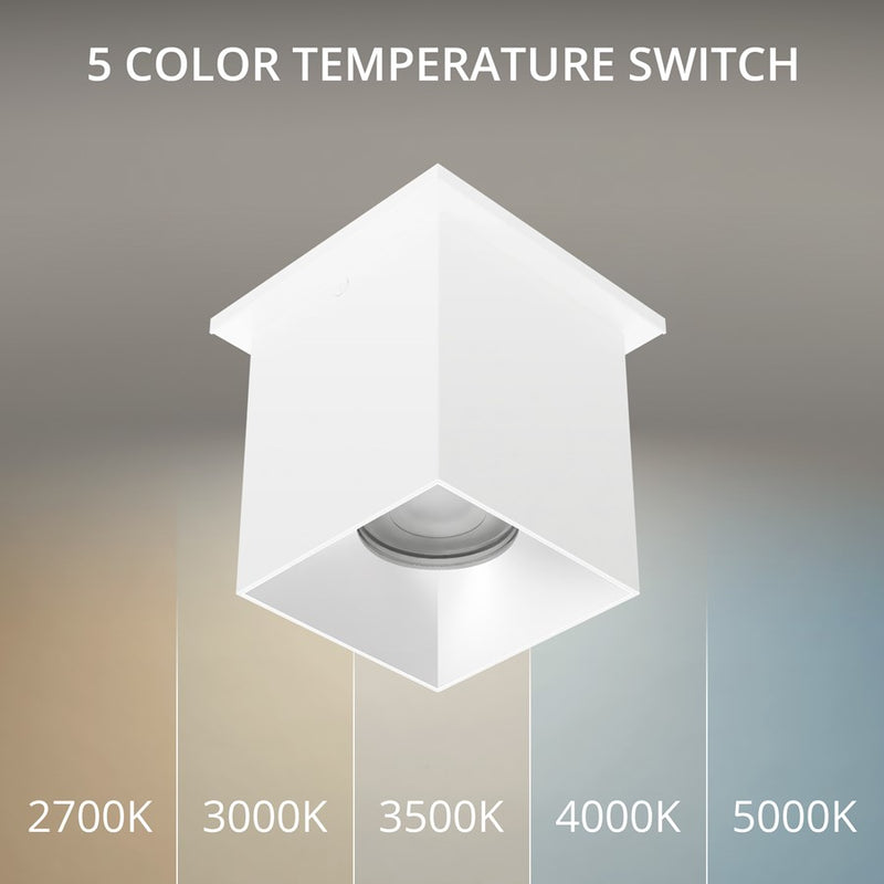 WAC Zoron 1Lt 3.5" Square Flush Mount/Narrow Beam White Haze/Clear