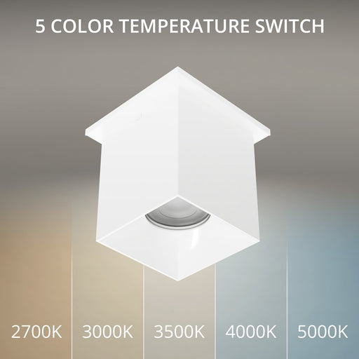 WAC Zoron 1Lt 3.5" Square Flush Mount/Narrow Beam White White/Clear