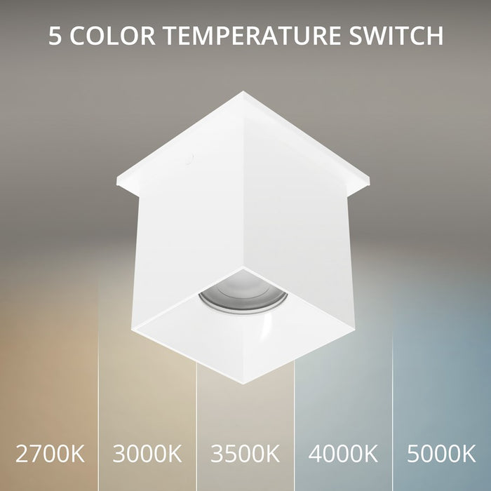 WAC Zoron 1Lt 3.5" Square Flush Mount/Narrow Beam White White/Clear