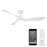 WAC Swirl 3 Blade 54" LED Ceiling Fan, Matte White/White - F-074L-MW
