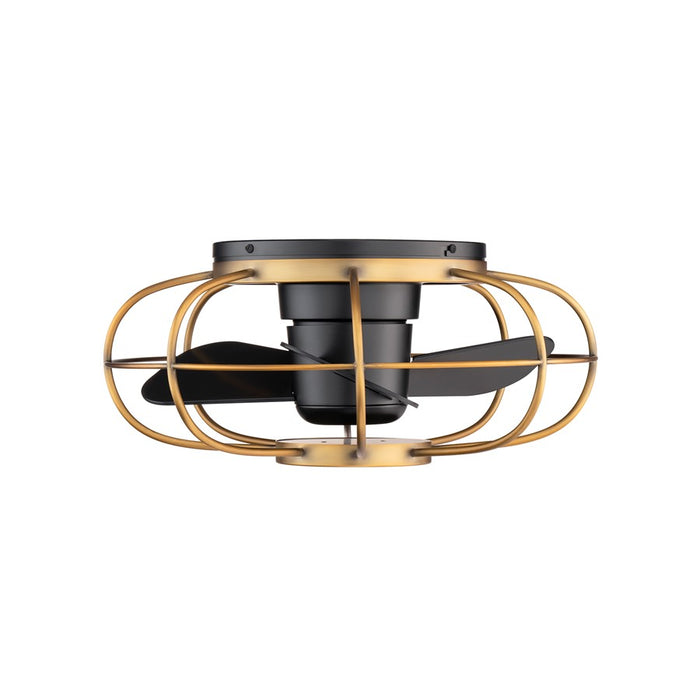 WAC Aella 3-Blade LED Caged Flush Mount Fan, Brass Black/Black