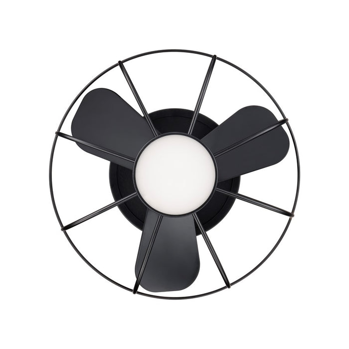 WAC Aella 3-Blade LED Caged Flush Mount Fan, Black/Black