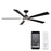WAC Lighting Rotary 5-Blade LED Ceiling Fan, Black Nickel/Black - F-099L-MB-BN