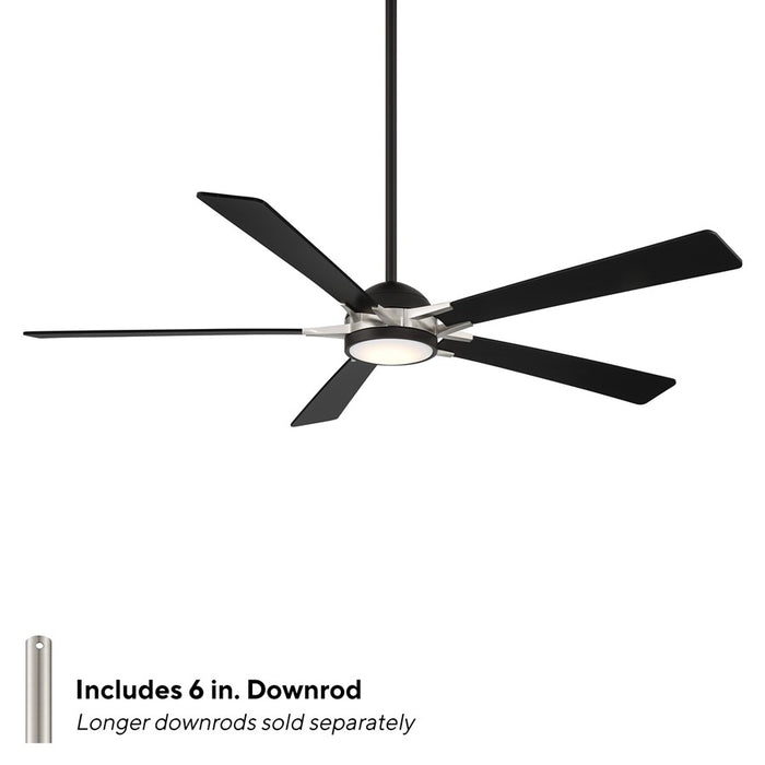 WAC Lighting Rotary 5-Blade LED Ceiling Fan, Black Nickel/Black