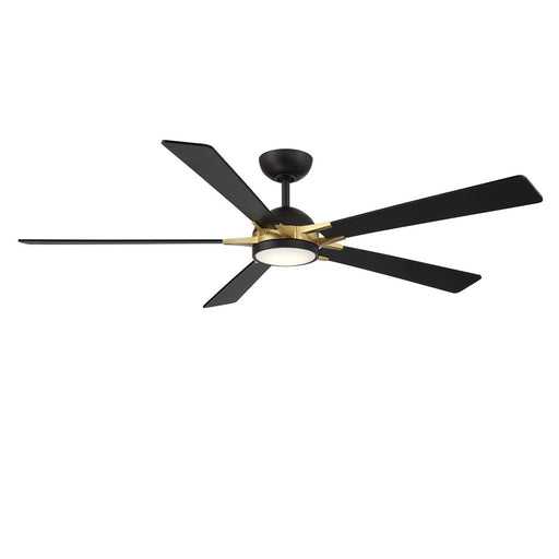 WAC Lighting Rotary 5-Blade LED Ceiling Fan, Black Brass/Black