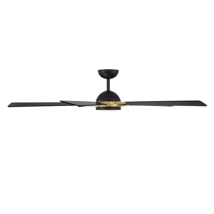 WAC Lighting Rotary 5-Blade LED Ceiling Fan, Black Brass/Black