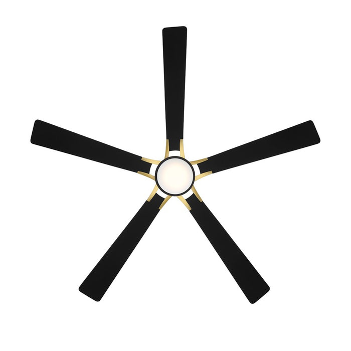 WAC Lighting Rotary 5-Blade LED Ceiling Fan, Black Brass/Black