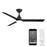 WAC Flair 3 Blade 56" Smart Ceiling Fan, Matte Black/White - F-103L-MB