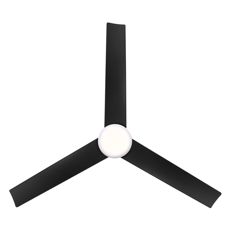 WAC Flair 3 Blade 56" Smart Ceiling Fan, Matte Black/White