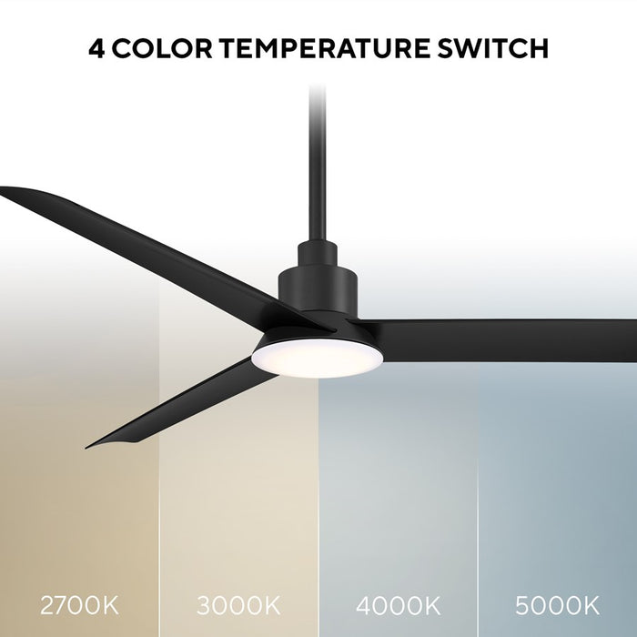 WAC Flair 3 Blade 56" Smart Ceiling Fan, Matte Black/White
