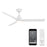 WAC Flair 3 Blade 56" Smart Ceiling Fan, Matte White/White - F-103L-MW