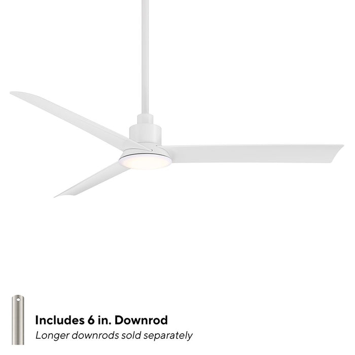 WAC Flair 3 Blade 56" Smart Ceiling Fan, Matte White/White