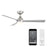 WAC Gage 3 Blade 52" LED Smart Ceiling Fan, Nickel Silver/Silver - F-104L-BN-SL