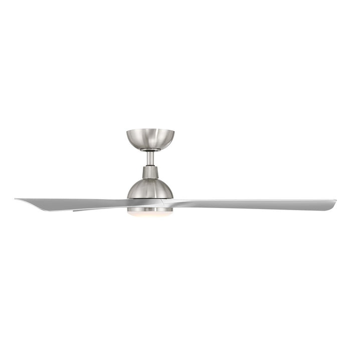 WAC Gage 3 Blade 52" LED Smart Ceiling Fan, Nickel Silver/Silver