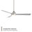 WAC Gage 3 Blade 52" LED Smart Ceiling Fan, Nickel Silver/Silver