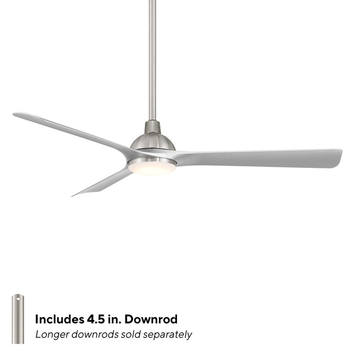 WAC Gage 3 Blade 52" LED Smart Ceiling Fan, Nickel Silver/Silver