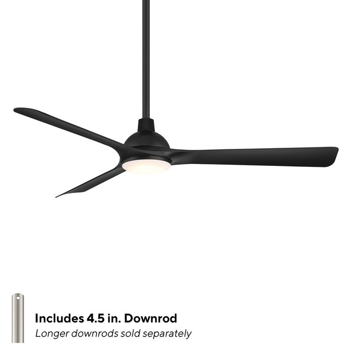 WAC Gage 3 Blade 52" LED Smart Ceiling Fan, Matte Black/Black