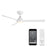 WAC Gage 3 Blade 52" LED Smart Ceiling Fan, Matte White/White - F-104L-MW
